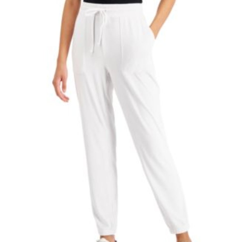 SIZE:XL CHARTER CLUB WHITE VELOUR SWEATPANTS W/ELASTIC WAISTBAND